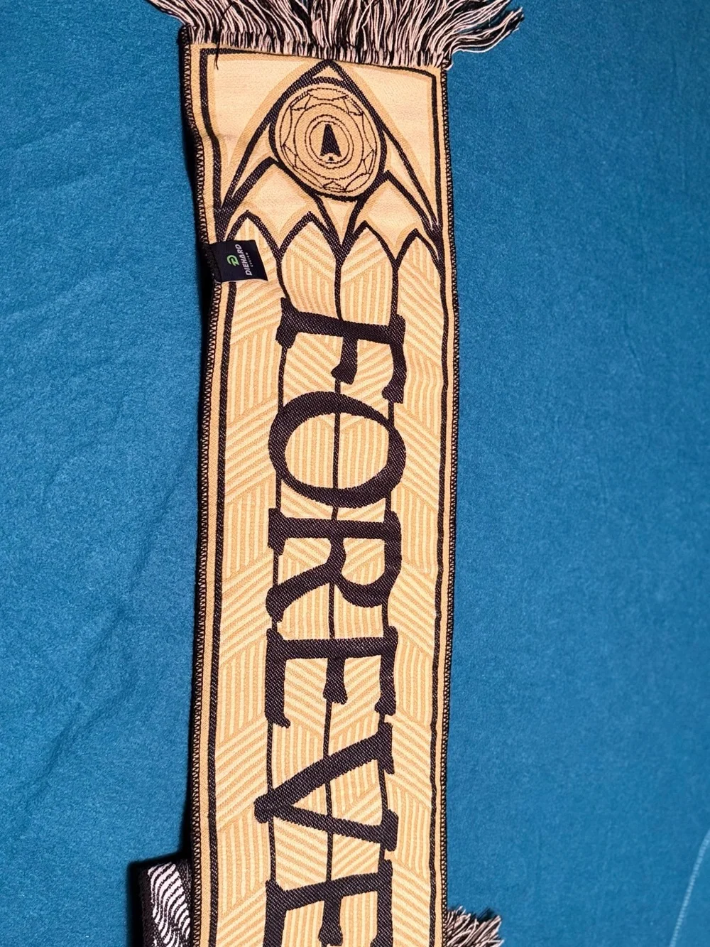 FOREVER 21 Beige and Black Logo Graphic Scarf